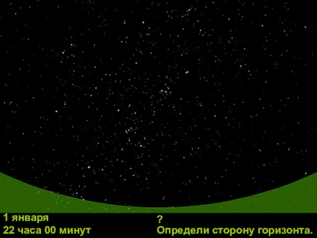 Определи сторону горизонта. 1 января 22 часа 00 минут ?