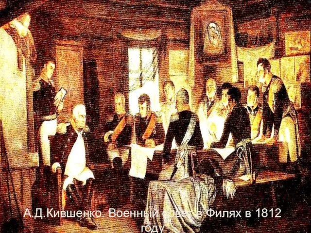 А.Д.Кившенко. Военный совет в Филях в 1812 году