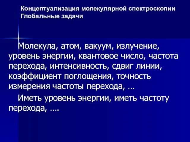 Молекула, атом, вакуум, излучение, уровень энергии, квантовое число, частота перехода, интенсивность, сдвиг