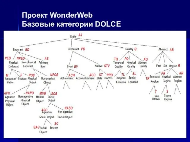 Проект WonderWeb Базовые категории DOLCE