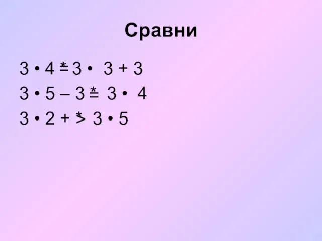 Сравни 3 • 4 * 3 • 3 + 3 3 •