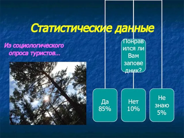 Статистические данные Из социологического опроса туристов…