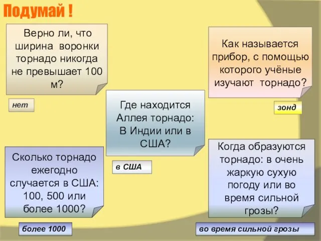 Верно ли, что ширина воронки торнадо никогда не превышает 100 м? Как