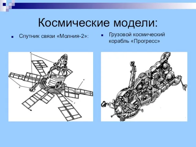 Космические модели: Cпутник связи «Молния-2»: Грузовой космический корабль «Прогресс»