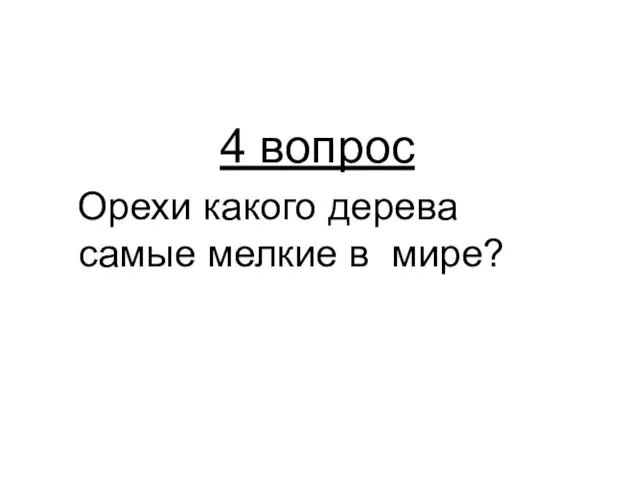 4 вопрос Орехи какого дерева самые мелкие в мире?