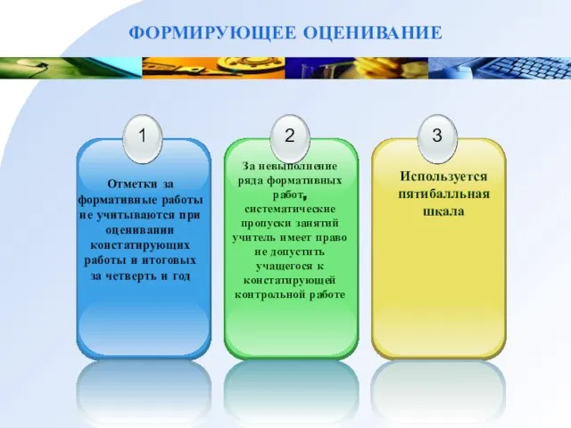 ФОРМИРУЮЩЕЕ ОЦЕНИВАНИЕ За невыполнение ряда формативных работ, систематические пропуски занятий учитель имеет