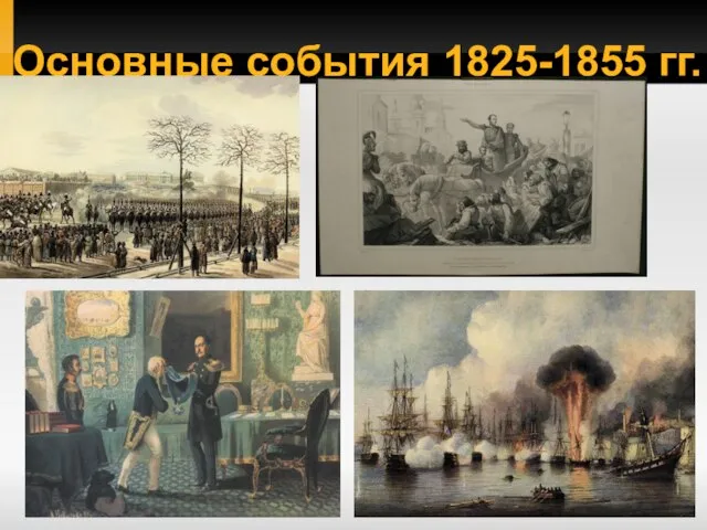 Основные события 1825-1855 гг.