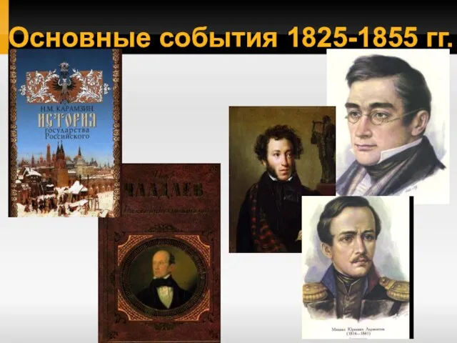 Основные события 1825-1855 гг.