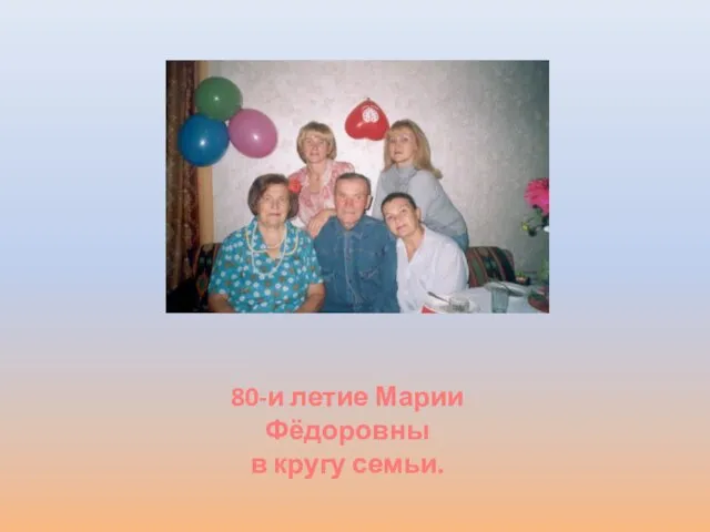 80-и летие Марии Фёдоровны в кругу семьи.
