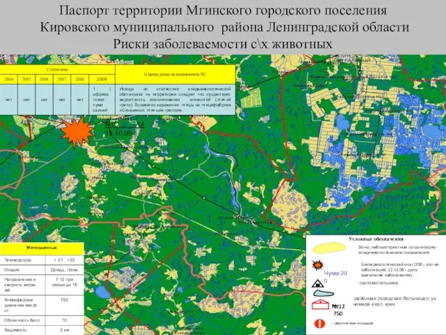 Паспорт территории Мгинского городского поселения Кировского муниципального района Ленинградской области Риски заболеваемости