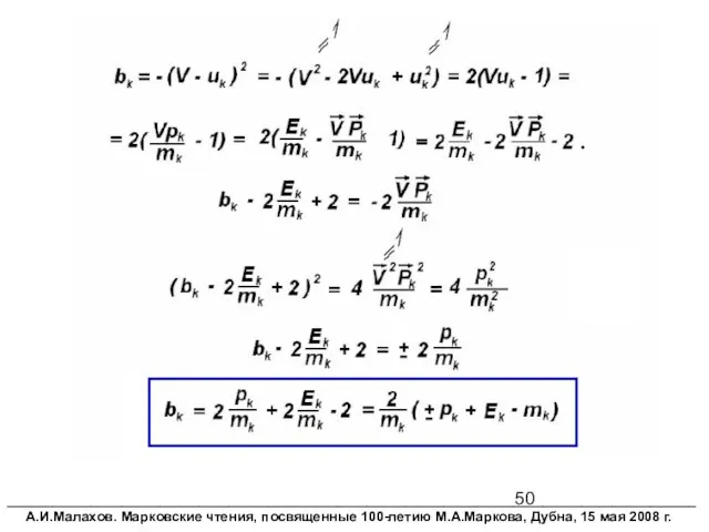 __________________________________________________________________________________________ А.И.Малахов. Марковские чтения, посвященные 100-летию М.А.Маркова, Дубна, 15 мая 2008 г.