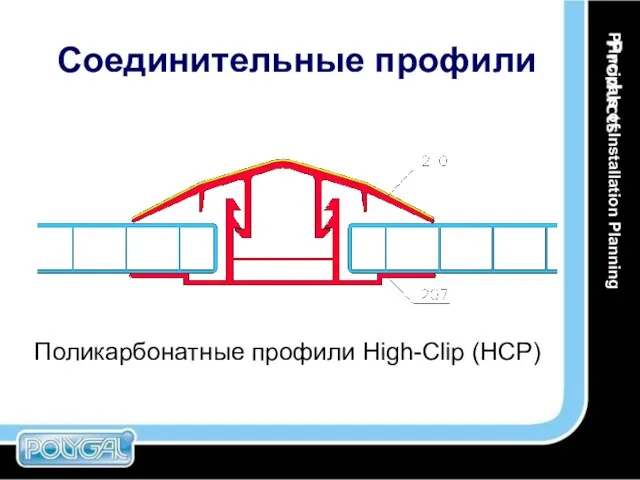 Соединительные профили Поликарбонатные профили High-Clip (HCP) Principals of Installation Planning