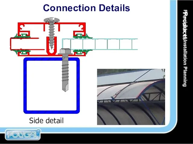 Connection Details Side detail Principals of Installation Planning