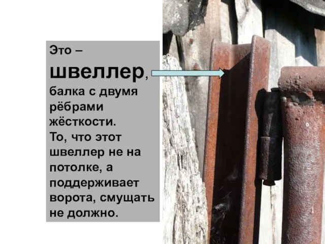 Это – швеллер, балка с двумя рёбрами жёсткости. То, что этот швеллер