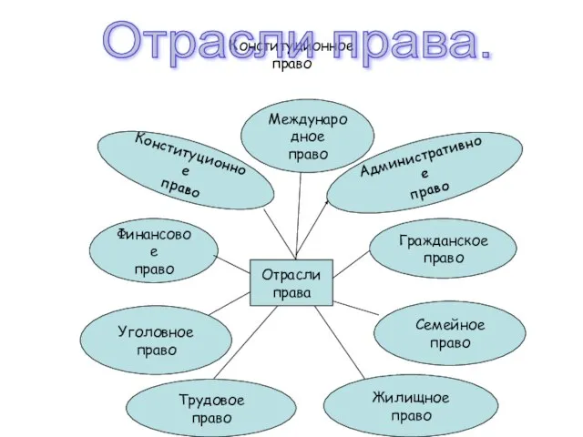 Конституционное право Отрасли права. Конституционное право Административное право Финансовое право Гражданское право