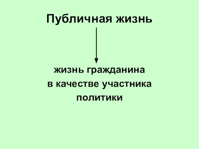 Публичная жизнь жизнь гражданина в качестве участника политики