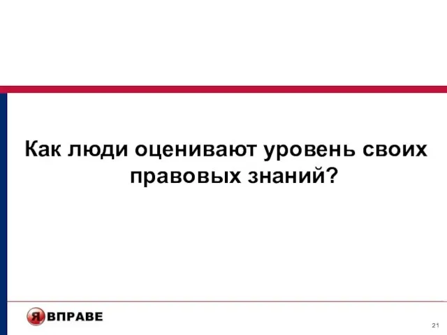 Как люди оценивают уровень своих правовых знаний?