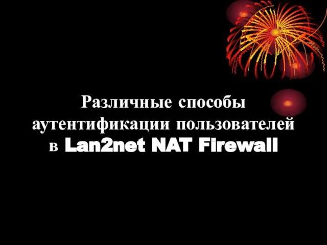 Различные способы аутентификации пользователей в Lan2net NAT Firewall