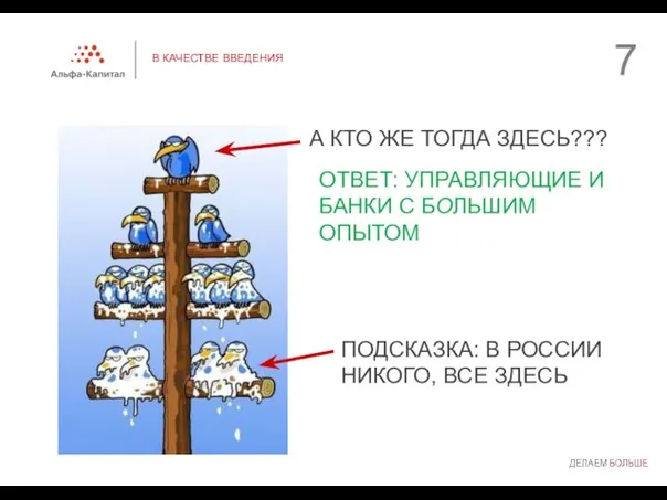 В КАЧЕСТВЕ ВВЕДЕНИЯ А КТО ЖЕ ТОГДА ЗДЕСЬ??? ПОДСКАЗКА: В РОССИИ НИКОГО,