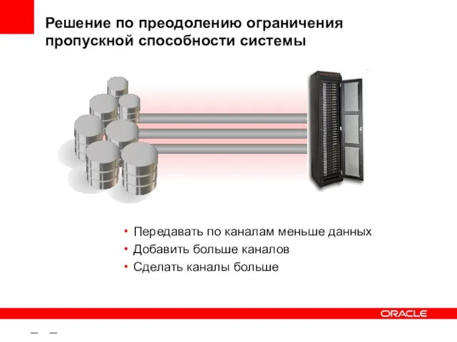 – – Решение по преодолению ограничения пропускной способности системы Передавать по каналам