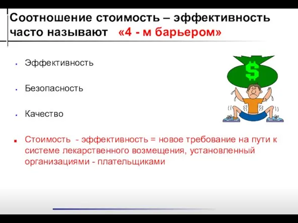 Эффективность Безопасность Качество Стоимость - эффективность = новое требование на пути к