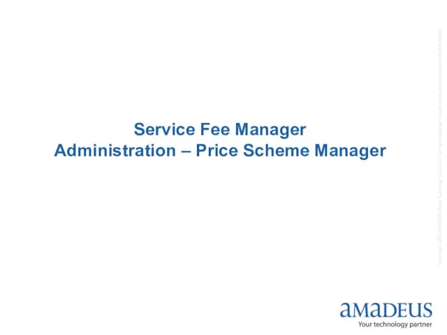 Service Fee Manager Administration – Price Scheme Manager