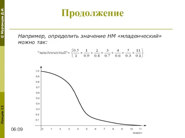 06:09 Продолжение Например, определить значение НМ «младенческий» можно так: