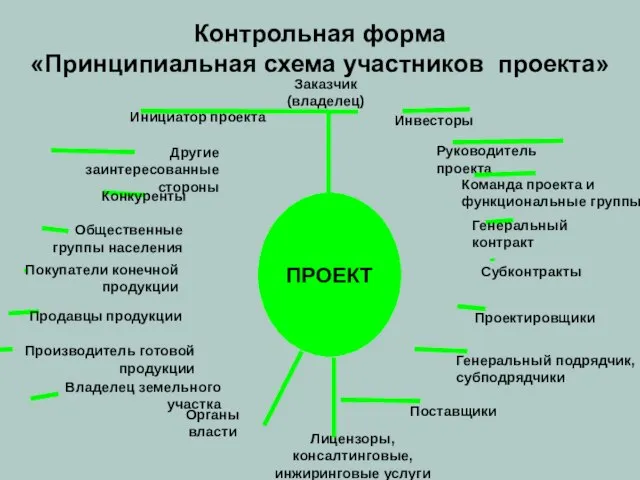 Контрольная форма «Принципиальная схема участников проекта»