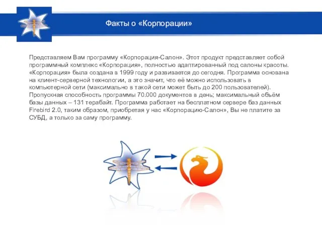 Представляем Вам программу «Корпорация-Салон». Этот продукт представляет собой программный комплекс «Корпорация», полностью