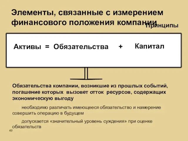 Обязательства компании, возникшие из прошлых событий, погашение которых вызовет отток ресурсов, содержащих