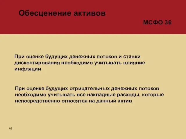 При оценке будущих денежных потоков и ставки дисконтирования необходимо учитывать влияние инфляции