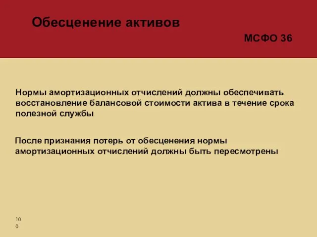 После признания потерь от обесценения нормы амортизационных отчислений должны быть пересмотрены Нормы