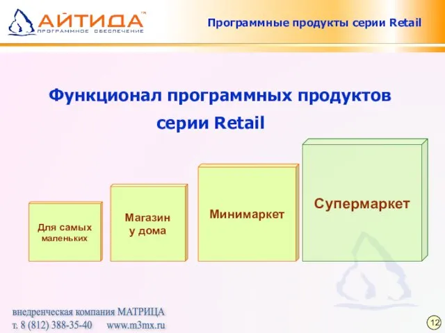 Минимаркет Магазин у дома Для самых маленьких Функционал программных продуктов Программные продукты