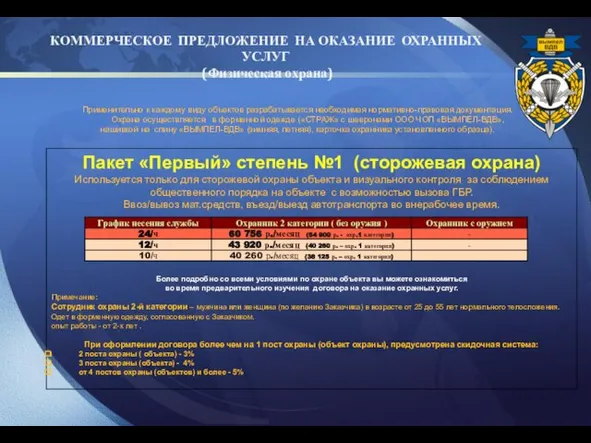 Применительно к каждому виду объектов разрабатывается необходимая нормативно-правовая документация. Охрана осуществляется в