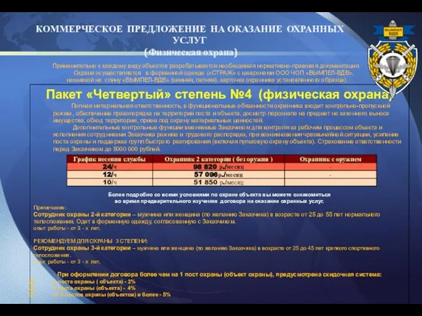 Применительно к каждому виду объектов разрабатывается необходимая нормативно-правовая документация. Охрана осуществляется в