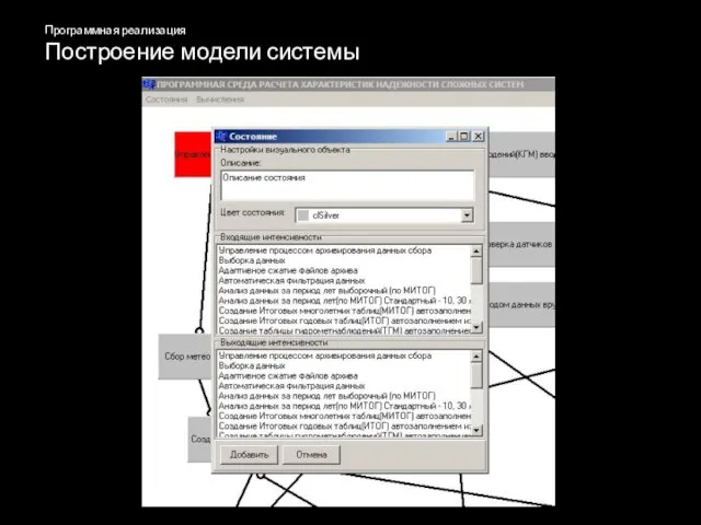 Программная реализация Построение модели системы