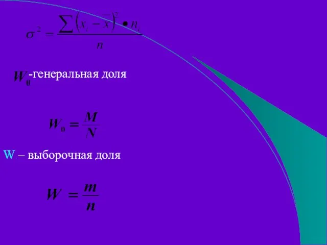 -генеральная доля W – выборочная доля