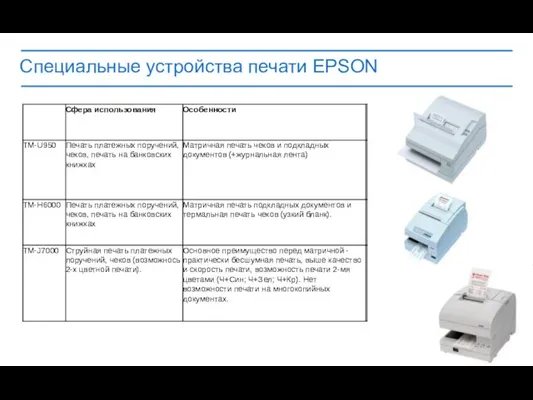 Специальные устройства печати EPSON