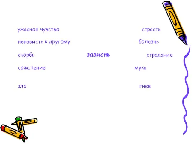 ужасное чувство страсть ненависть к другому болезнь скорбь зависть страдание сожаление мука зло гнев