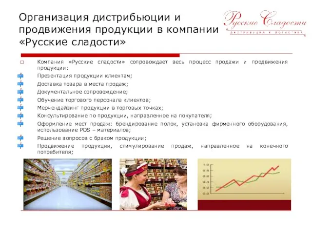 Организация дистрибьюции и продвижения продукции в компании «Русские сладости» Компания «Русские сладости»