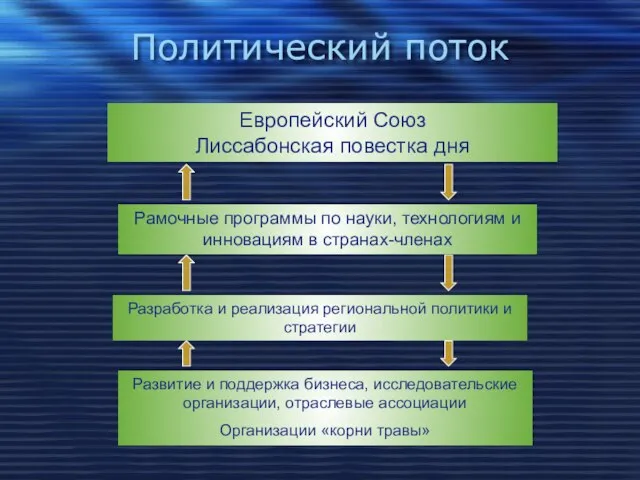 Политический поток Европейский Союз Лиссабонская повестка дня Рамочные программы по науки, технологиям