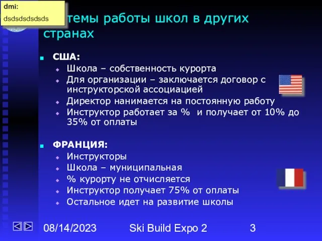 08/14/2023 Ski Build Expo 2 Системы работы школ в других странах США: