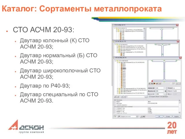 СТО АСЧМ 20-93: Двутавр колонный (К) СТО АСЧМ 20-93; Двутавр нормальный (Б)