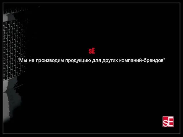 sE “Мы не производим продукцию для других компаний-брендов”