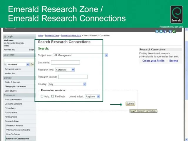 Emerald Research Zone / Emerald Research Connections