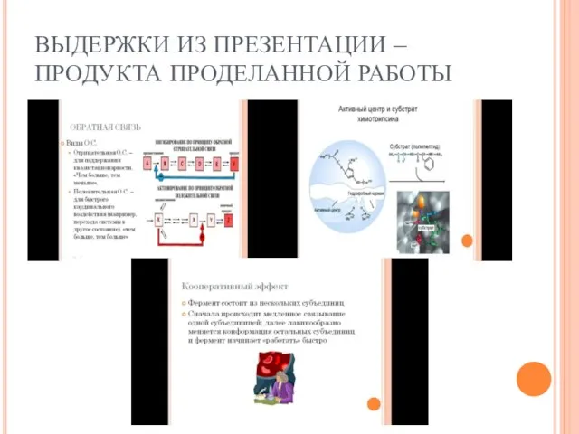 ВЫДЕРЖКИ ИЗ ПРЕЗЕНТАЦИИ – ПРОДУКТА ПРОДЕЛАННОЙ РАБОТЫ