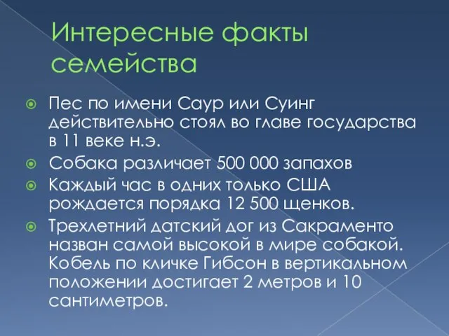 Интересные факты семейства Пес по имени Саур или Суинг действительно стоял во