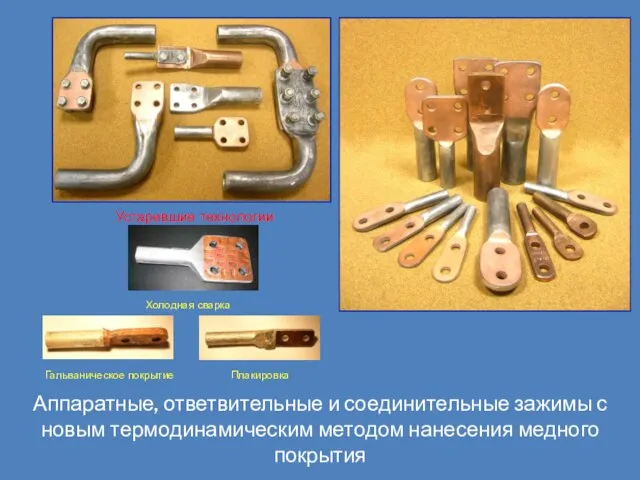 Аппаратные, ответвительные и соединительные зажимы с новым термодинамическим методом нанесения медного покрытия