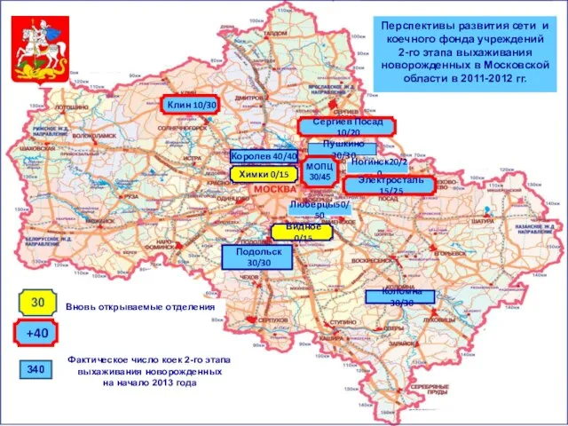 Клин 10/30 Коломна 30/30 Королев 40/40 Люберцы50/50 Ногинск20/20 Подольск 30/30 Пушкино 30/30