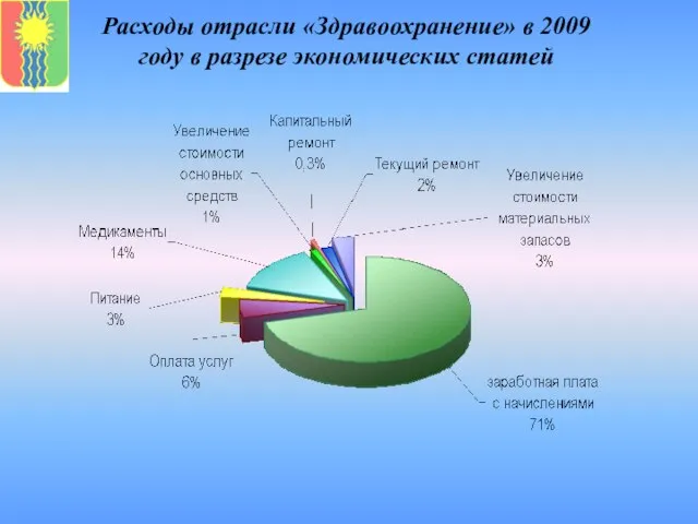 Расходы отрасли «Здравоохранение» в 2009 году в разрезе экономических статей